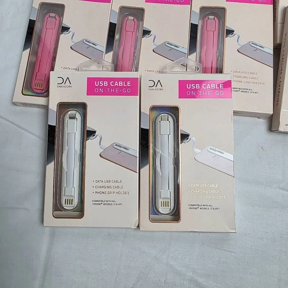 Huge Lot Dan Adora iPhone Accessories – USB Cable On-The-Go & 3-in-1 Mini Splitt